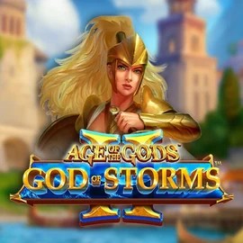 Age Of The Gods: God Of Storms 2 slot logo by Playtech at Lizaro Casino